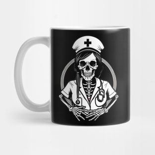 Skeleton nurse practitioner registered nurse halloween design Mug